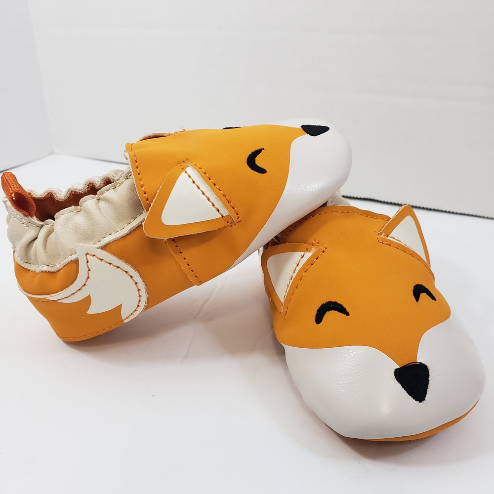 Wonder Nation Orange Fox Baby Infant Shoes Size 4 Pull Tab